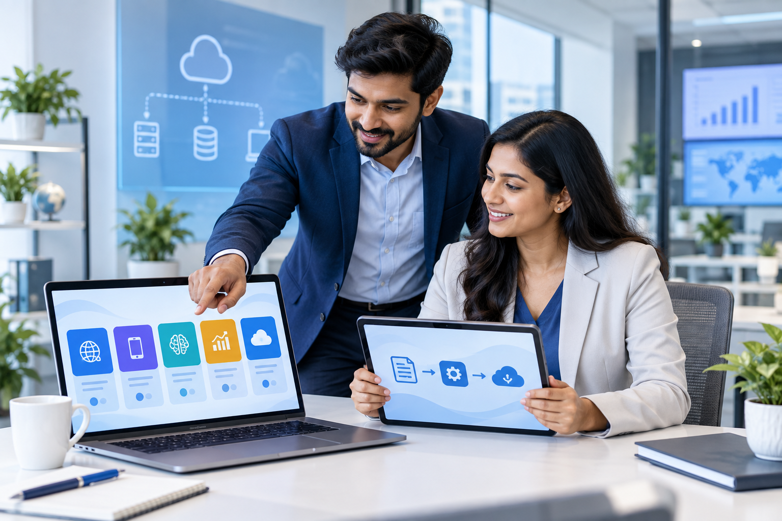 IT services team reviewing quote-based service packages